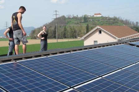 Montage der Solarmodule